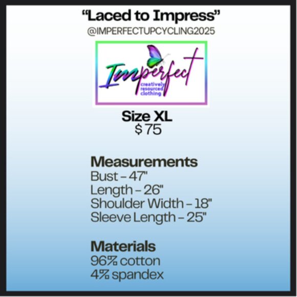 Upcycled white and blue jacket - Picture 2 of 2